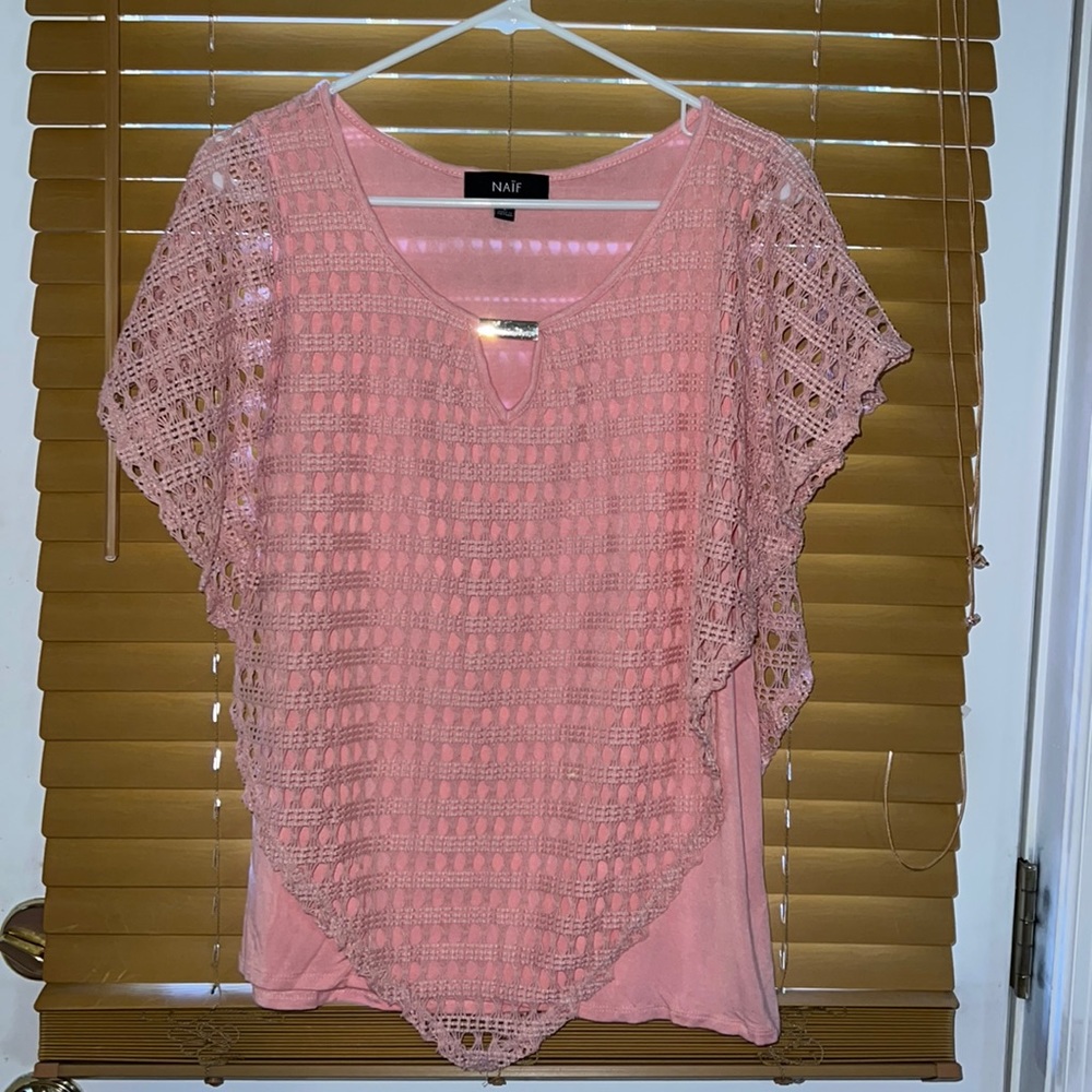 Pink tank w/ attached overlay